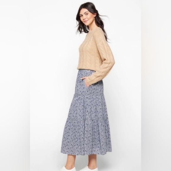 MADEWELL Button-Front Tiered Maxi Skirt In Florentine Floral Ditsy - Picture 5 of 16